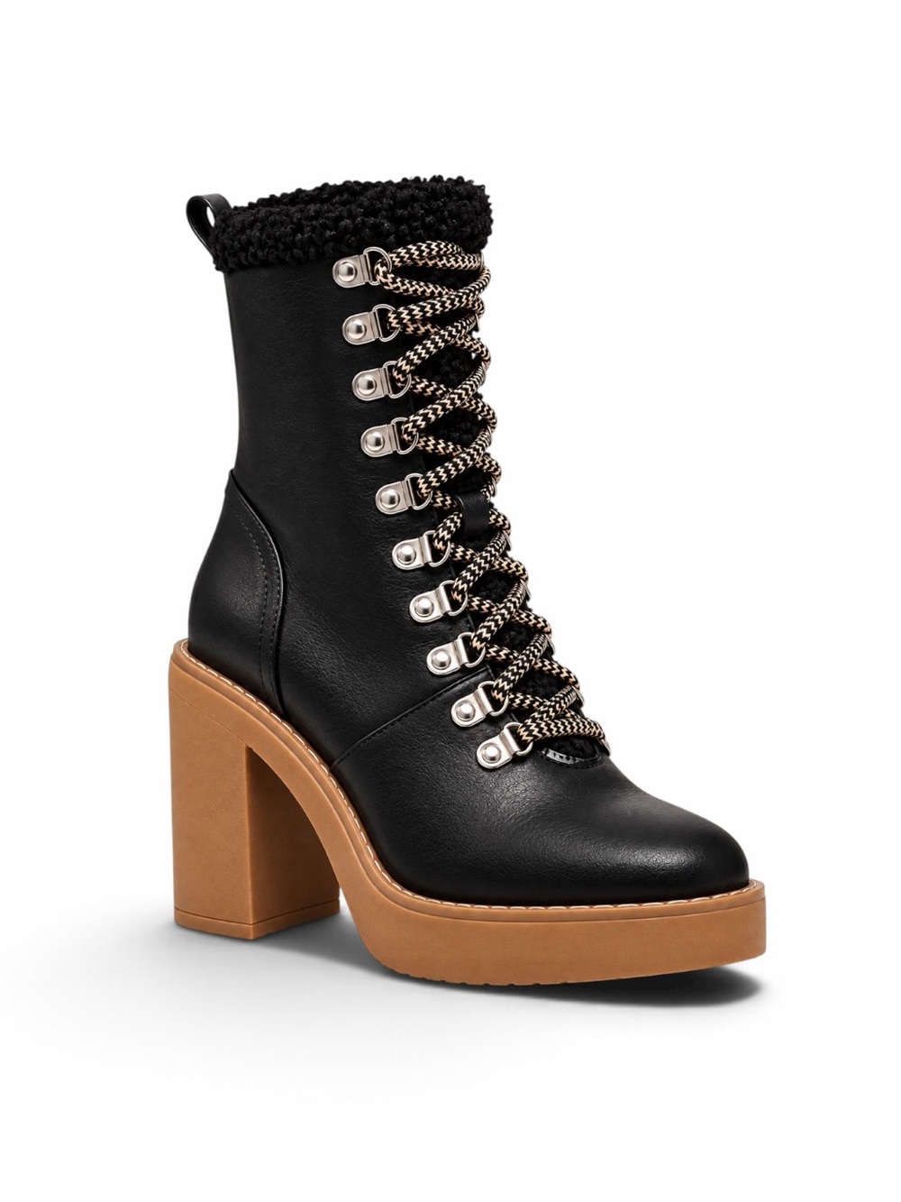 NWT DV CARMEN SHERPA LINED HEELED COMBAT BOOT NEW IN BOX